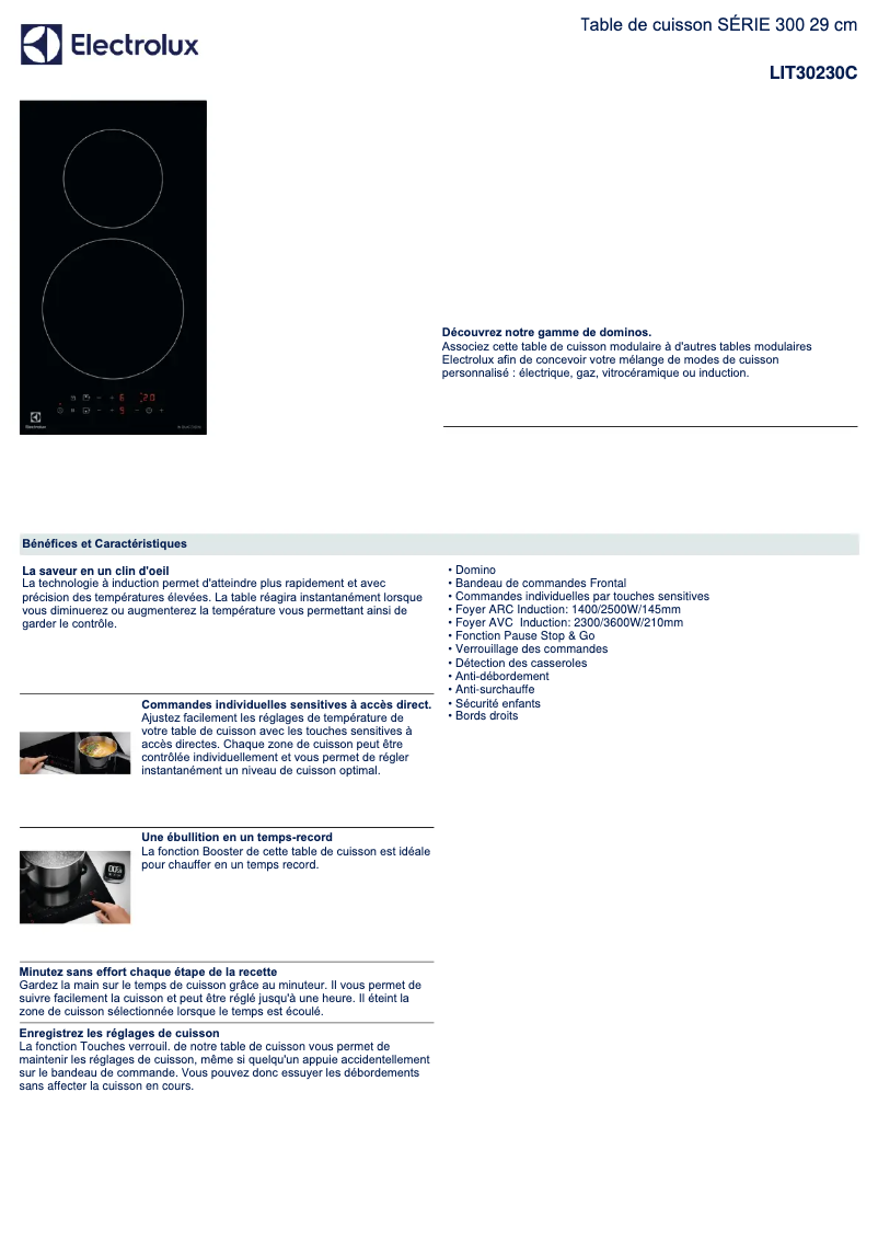 Page n°1 - Fiche technique Electrolux LIT30230C