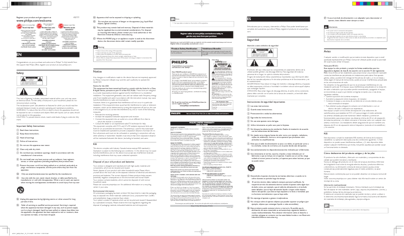 Page n°1 - Manuel utilisateur Philips Fidelio AS111
