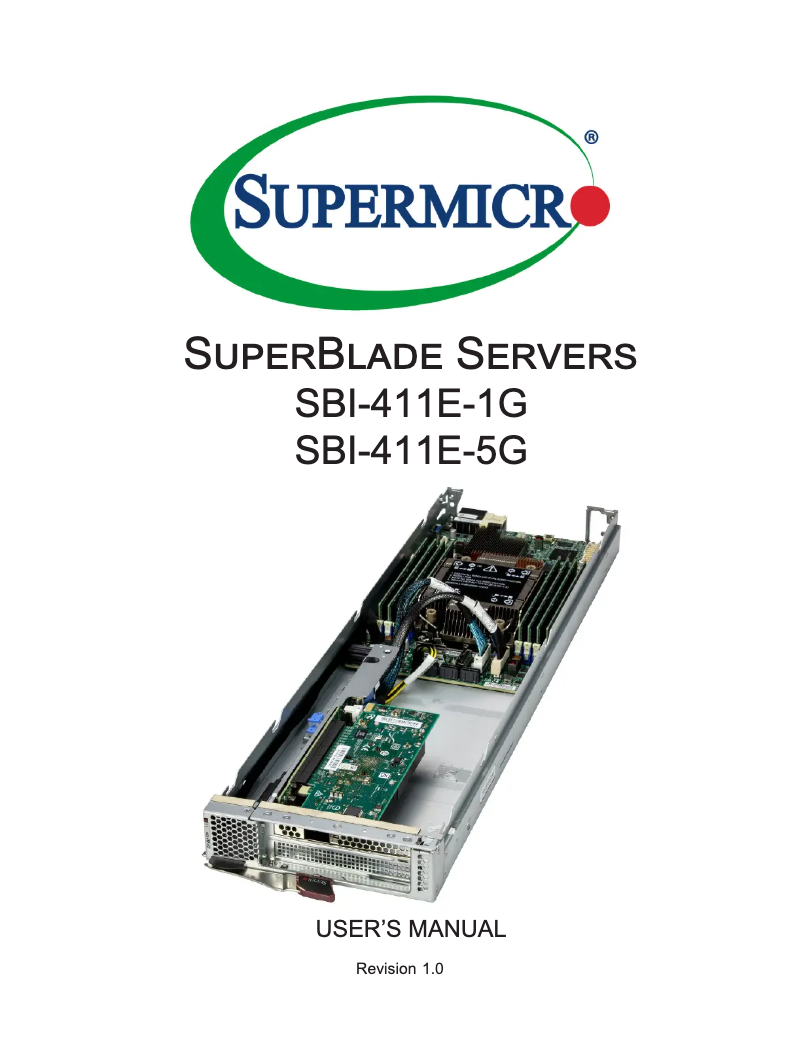 Image de la première page du manuel de l'appareil SuperBlade SBI-411E-5G