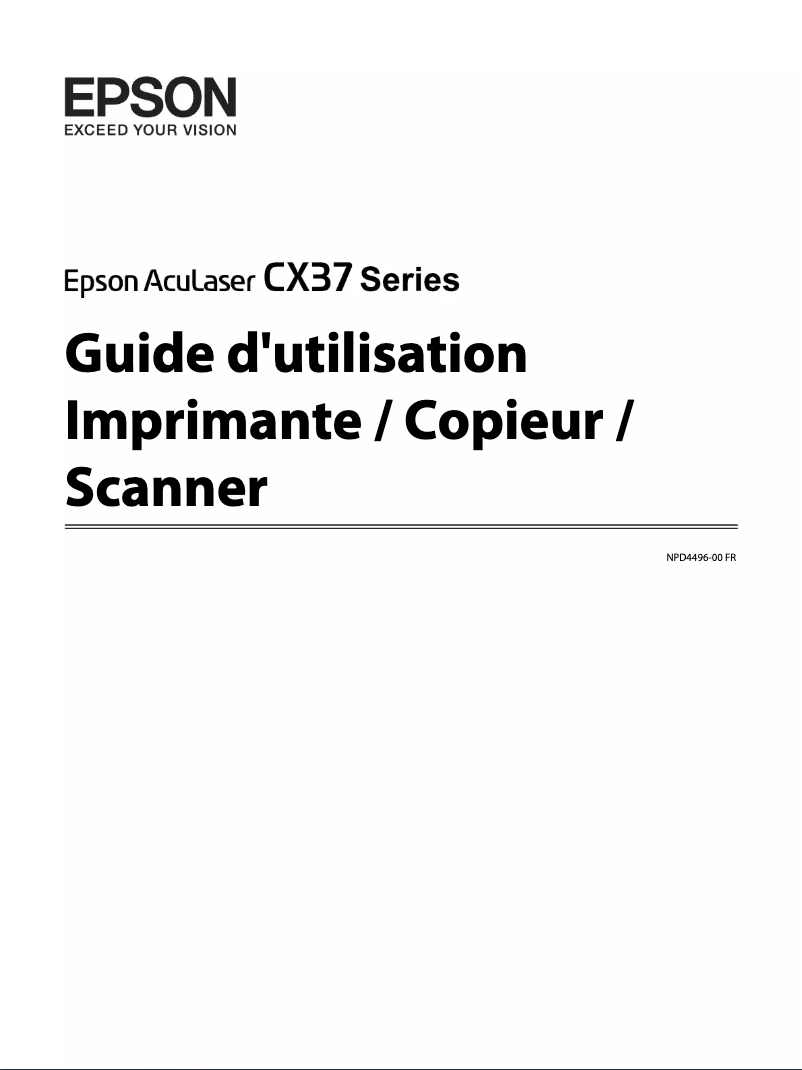 Page n°1 - Manuel utilisateur Epson AcuLaser CX37DNF