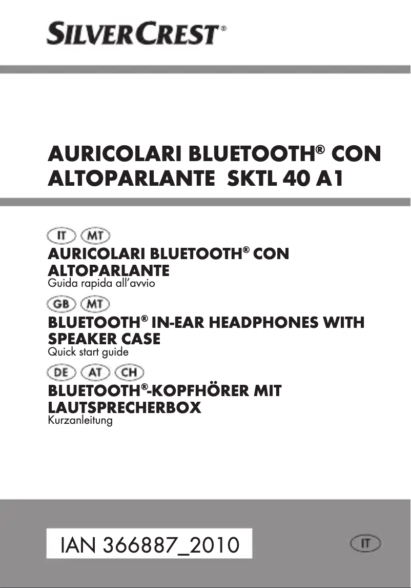 Page 1 de la notice Manuel utilisateur SilverCrest SKTL 40 A1