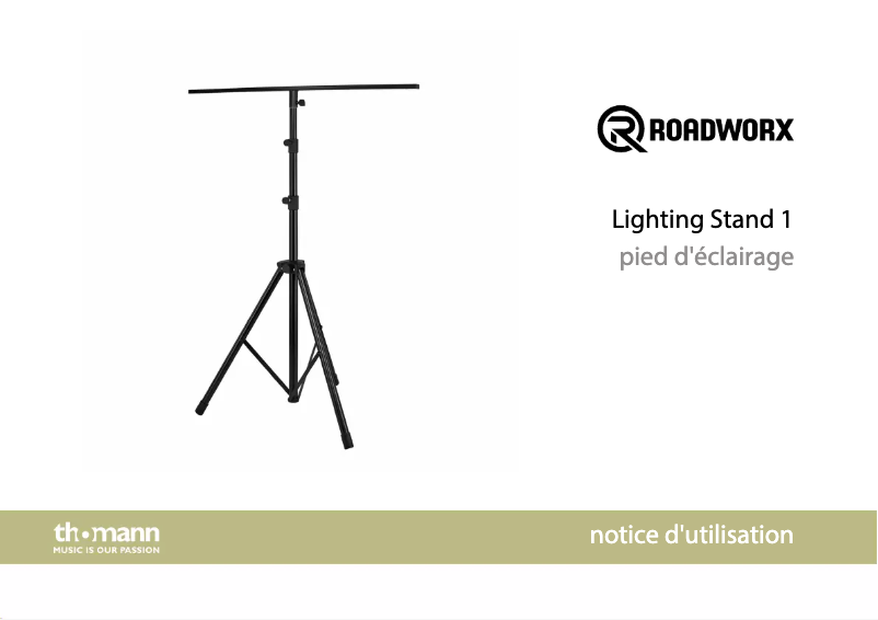 Page n°1 - Manuel utilisateur Roadworx Lighting Stand 1