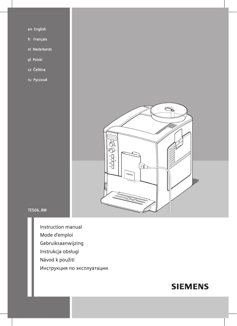 Page 1 de la notice Manuel utilisateur Siemens EQ.5 MacchiatoPlus TE506201RW