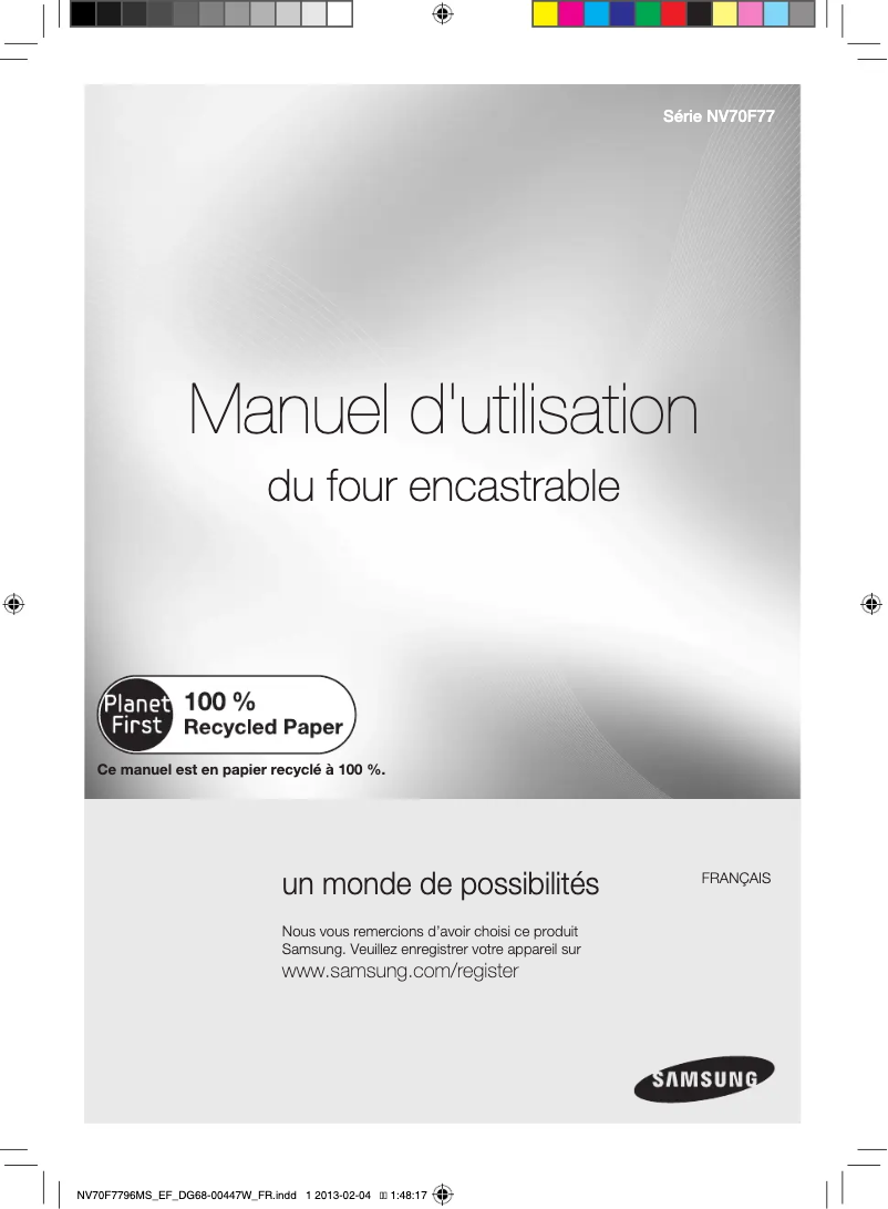 Image de la première page du manuel de l'appareil NV70F77