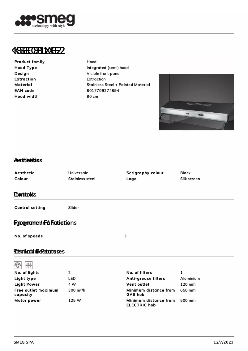 Image de la première page du manuel de l'appareil KSEC81XE2