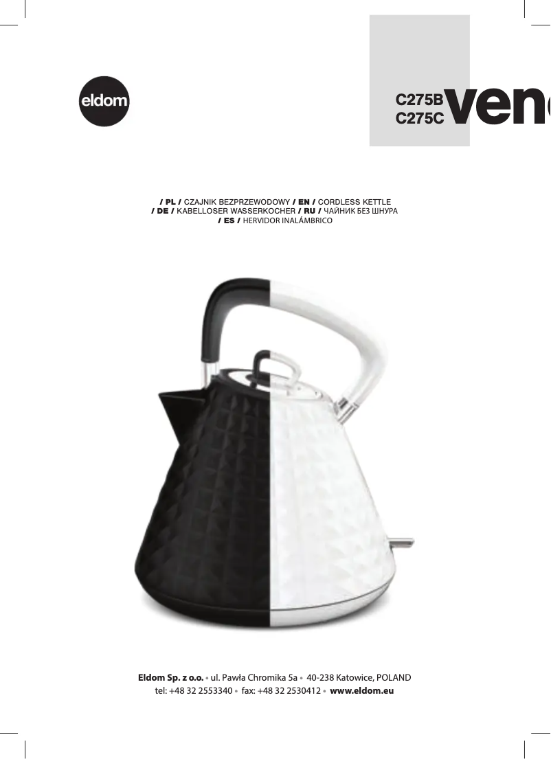 Page n°1 - Manuel utilisateur Eldom Veno C275B