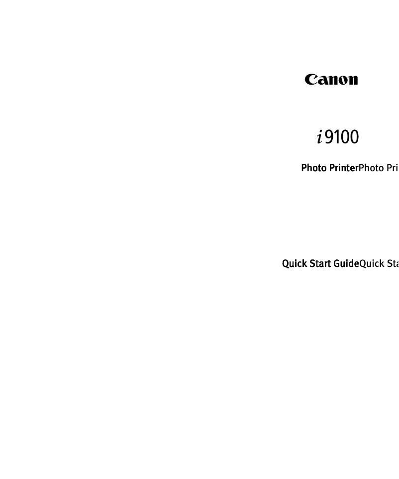 Page 1 de la notice Manuel utilisateur Canon Bubble Jet i9100