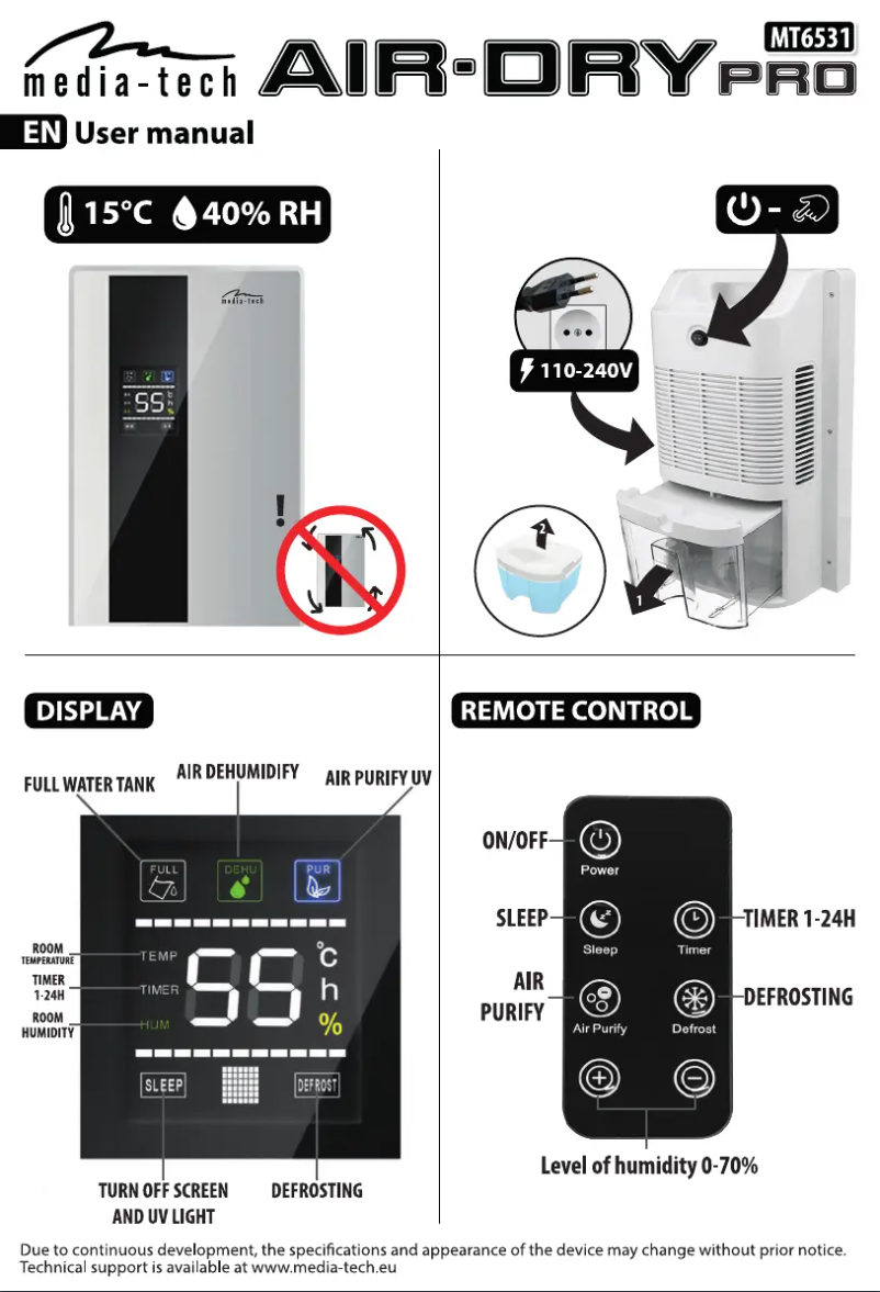 Page 1 of the manual User Manual Media-Tech AIR DRY PRO MT6531