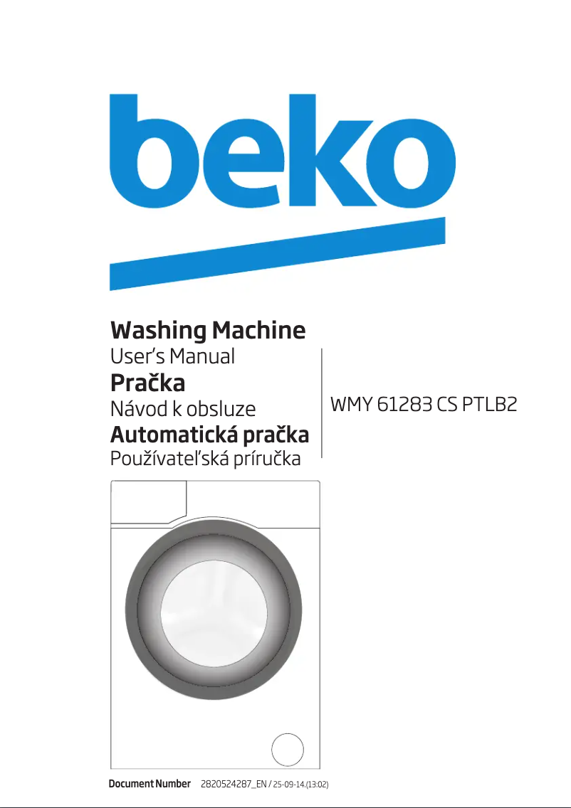 Page n°1 - Manuel utilisateur Beko WMY 61283 CS PTLB2