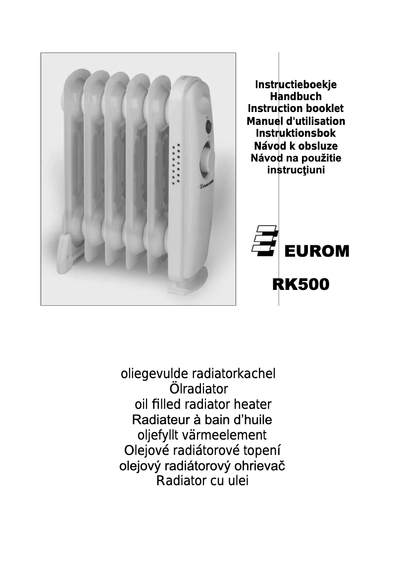 Page n°1 - Manuel utilisateur Eurom RK500