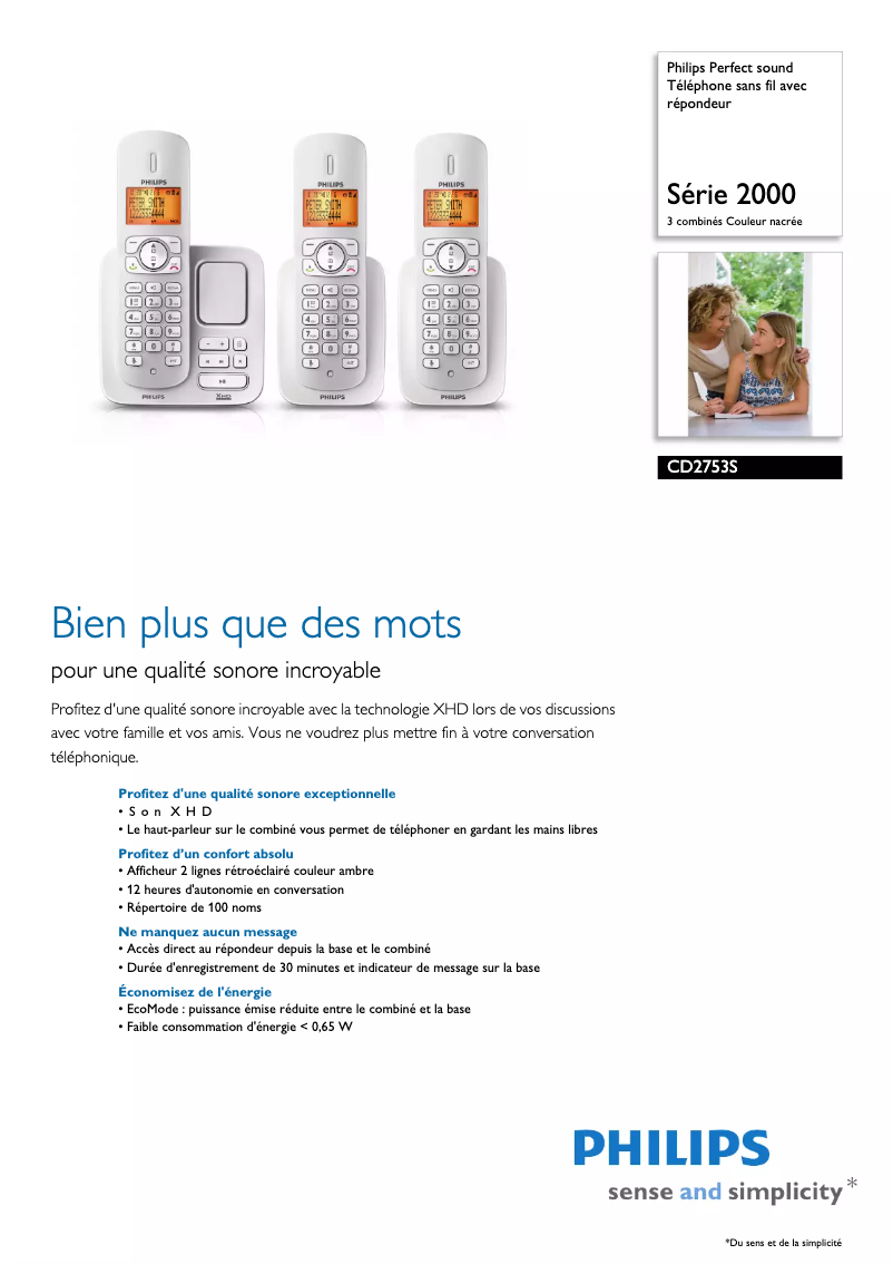 Imagen de la primera página del manual del dispositivo Perfect sound CD2753S