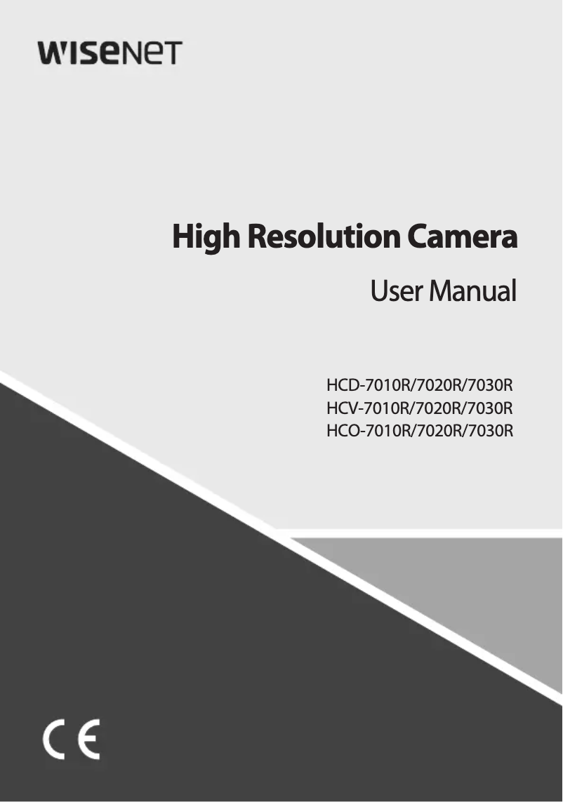Page n°1 - Manuel utilisateur Wisenet HCO-7020R