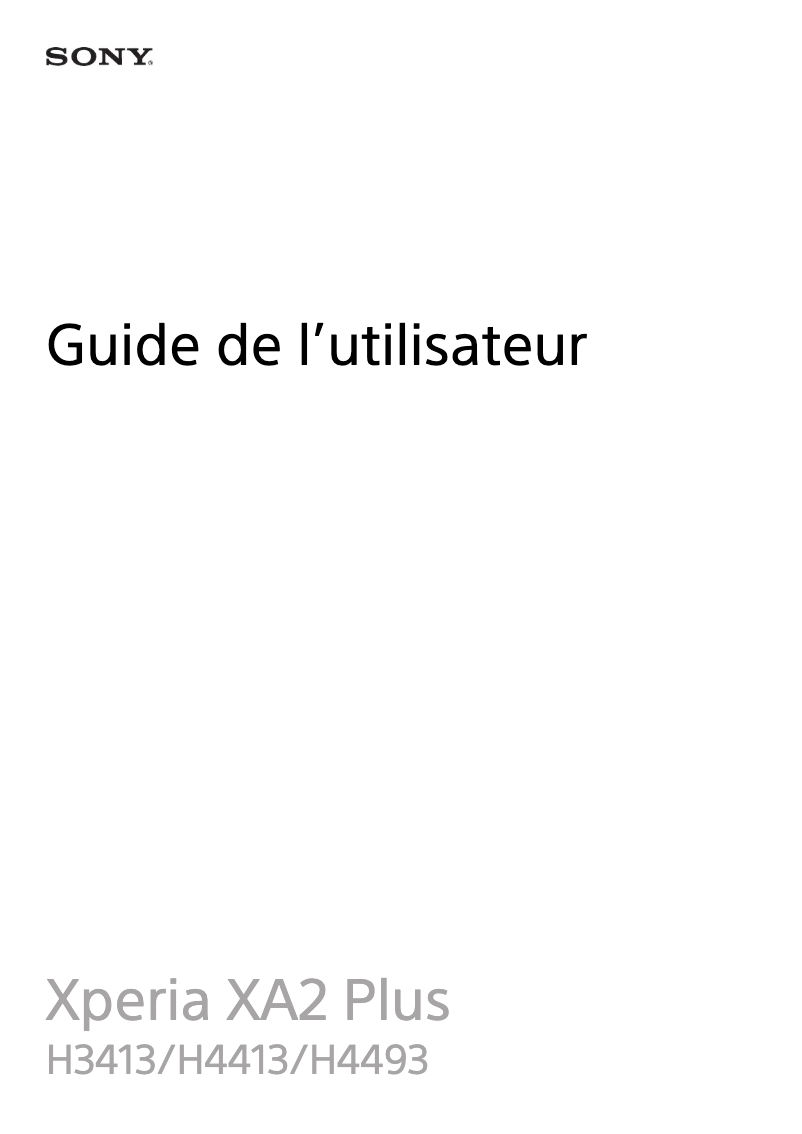 Page n°1 - Manuel utilisateur Sony Ericsson Xperia XA2 Plus