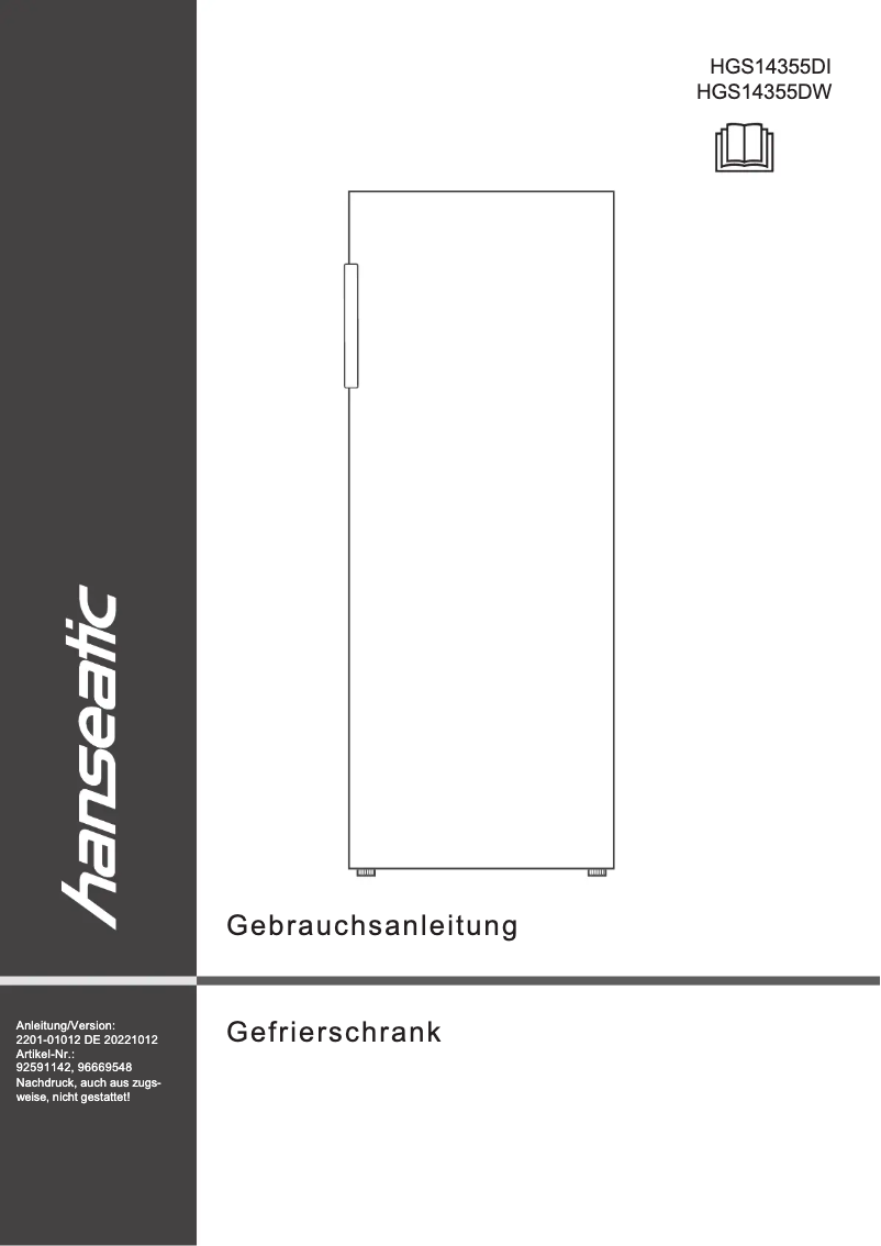 Page n°1 - Manuel utilisateur Hanseatic HGS14355DI