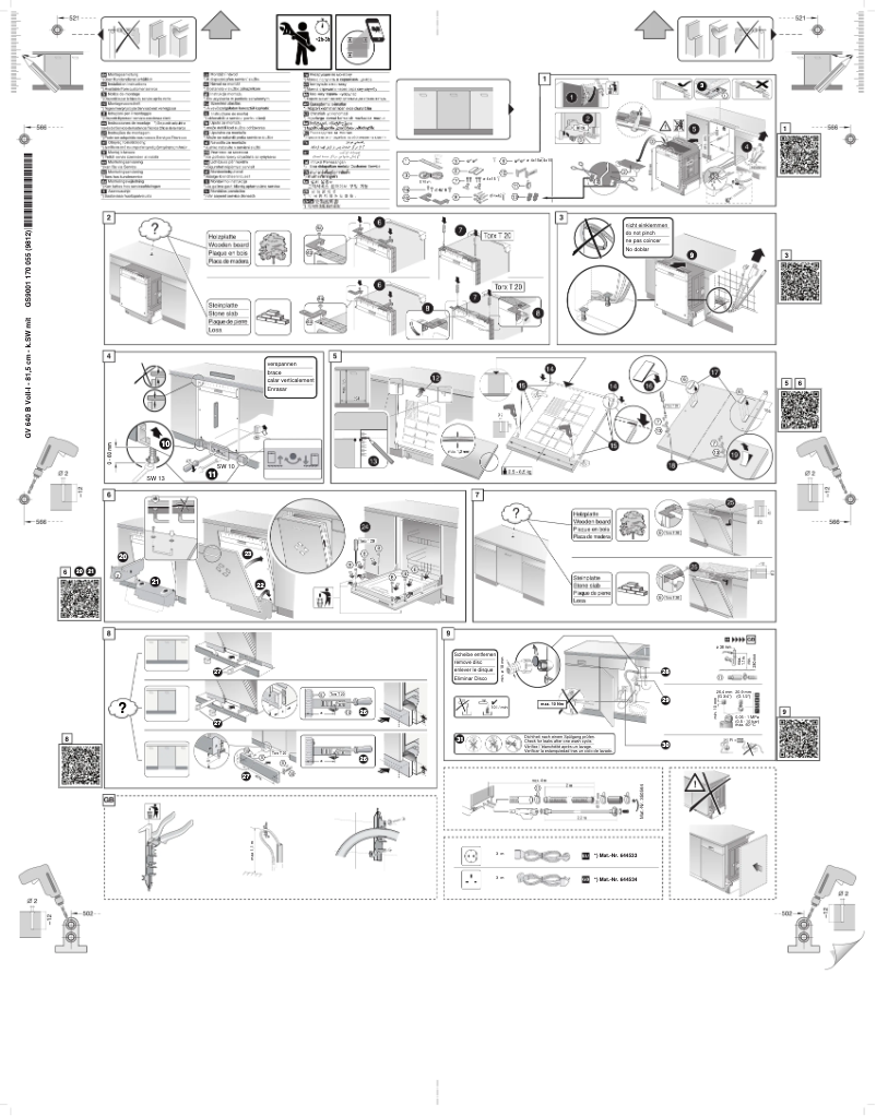 Page n°1 - Guide d'installation Bosch SGV4HVX37E