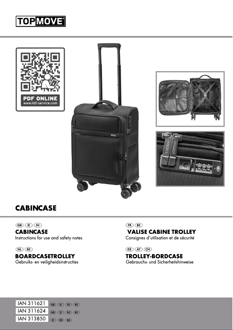 Page 1 de la notice Manuel utilisateur Topmove IAN 311621