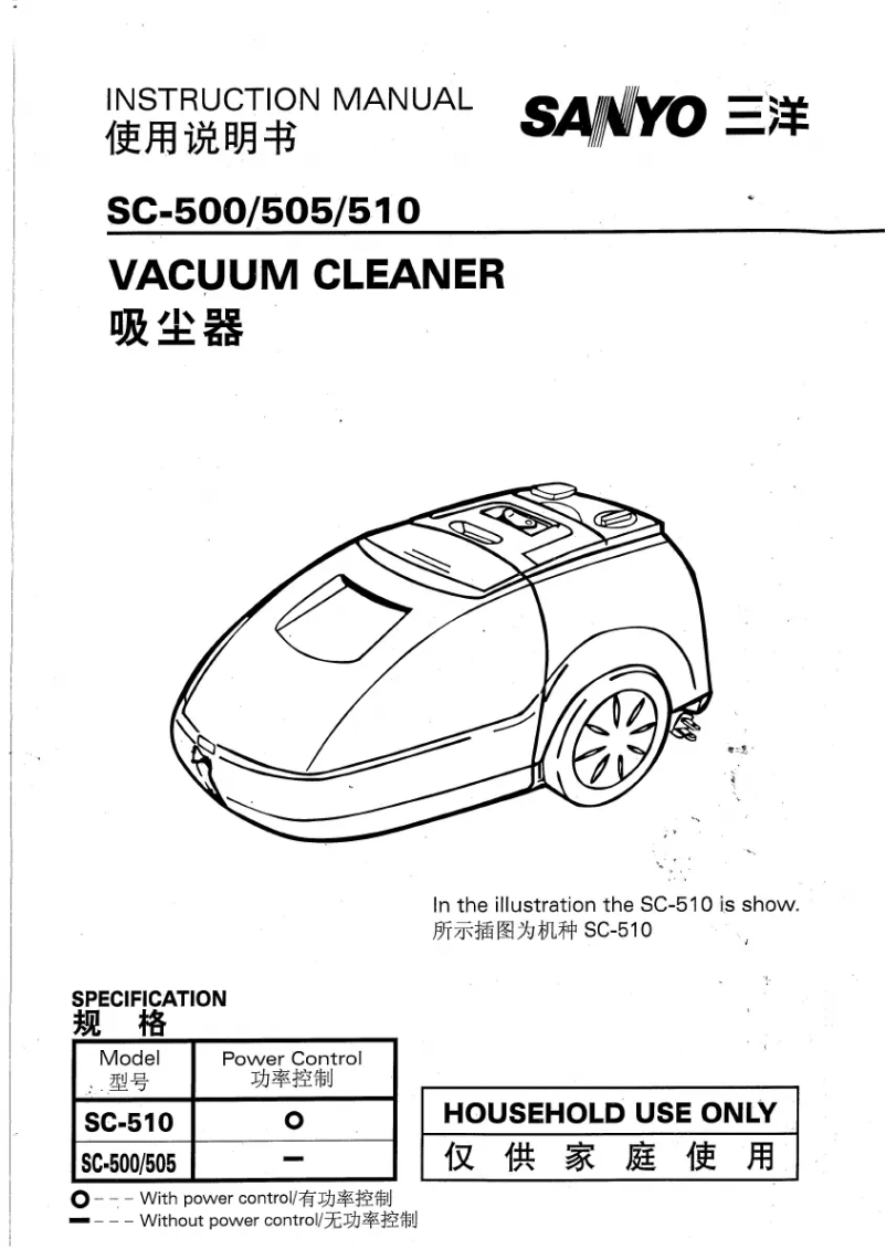 Page n°1 - Manuel utilisateur Sanyo SC-500