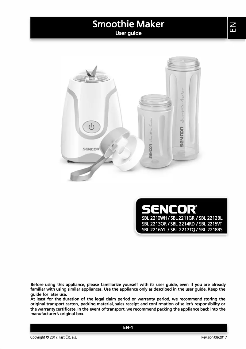 Image de la première page du manuel de l'appareil SBL 2210WH