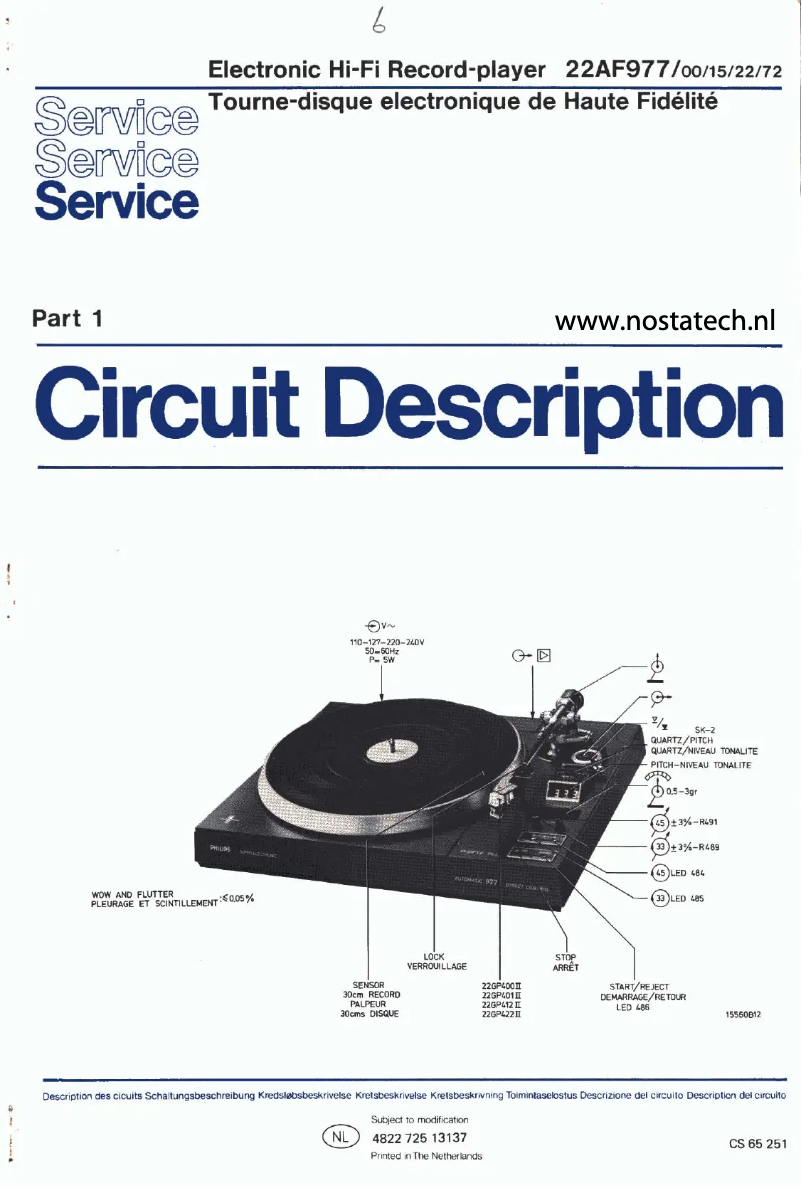 Image de la première page du manuel de l'appareil 22AF977