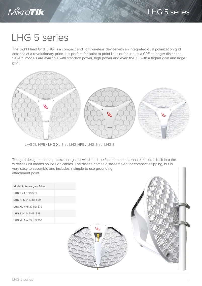 Image de la première page du manuel de l'appareil LHG XL 5 ac