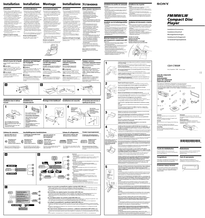Page n°1 - Manuel utilisateur Sony CDX-C7850R