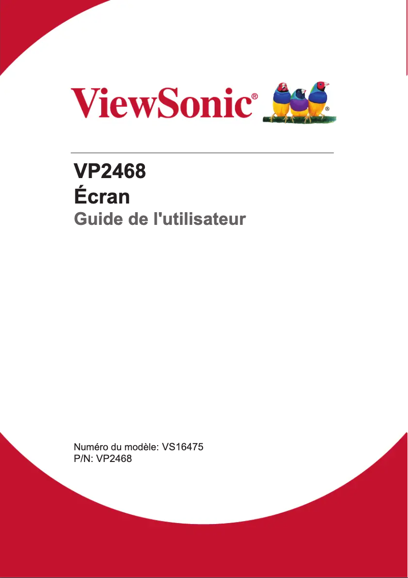 Page n°1 - Manuel utilisateur Viewsonic Professional Series VP2468