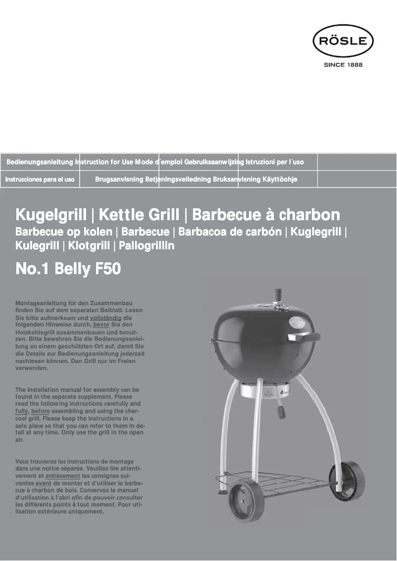 Image de la première page du manuel de l'appareil No.1 Belly F50