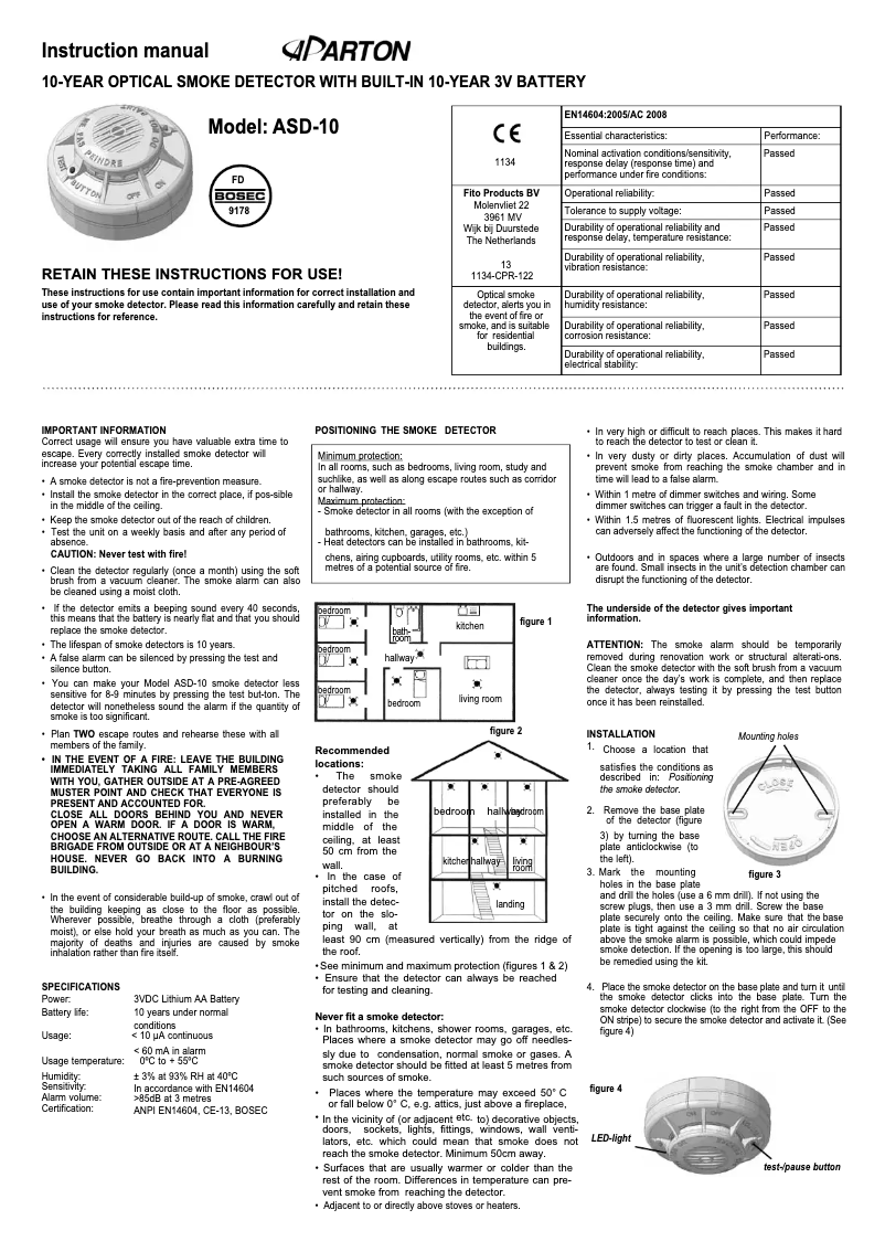Imagen de la primera página del manual del dispositivo ASD-10