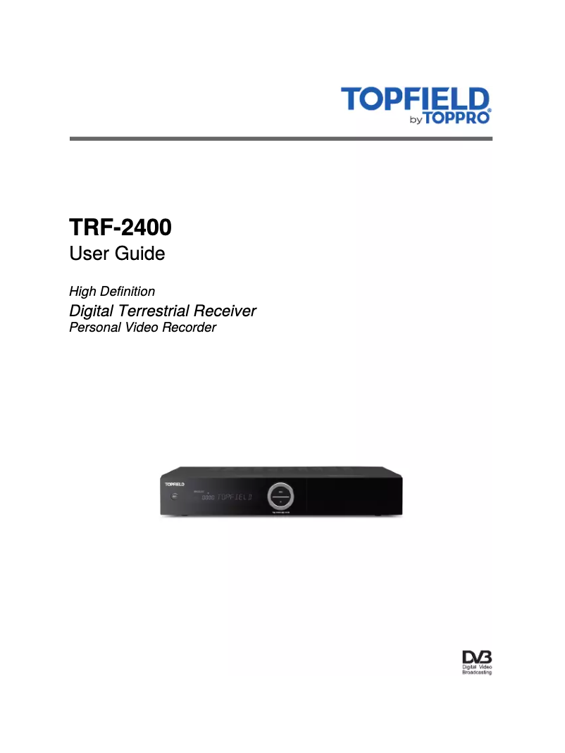 Page n°1 - Manuel utilisateur Topfield TRF-2400