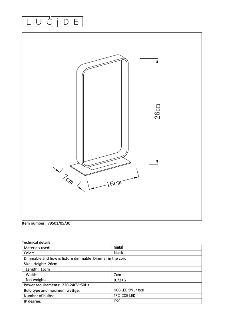 Page n°1 - Manuel utilisateur Lucide Mika 79501/05/30