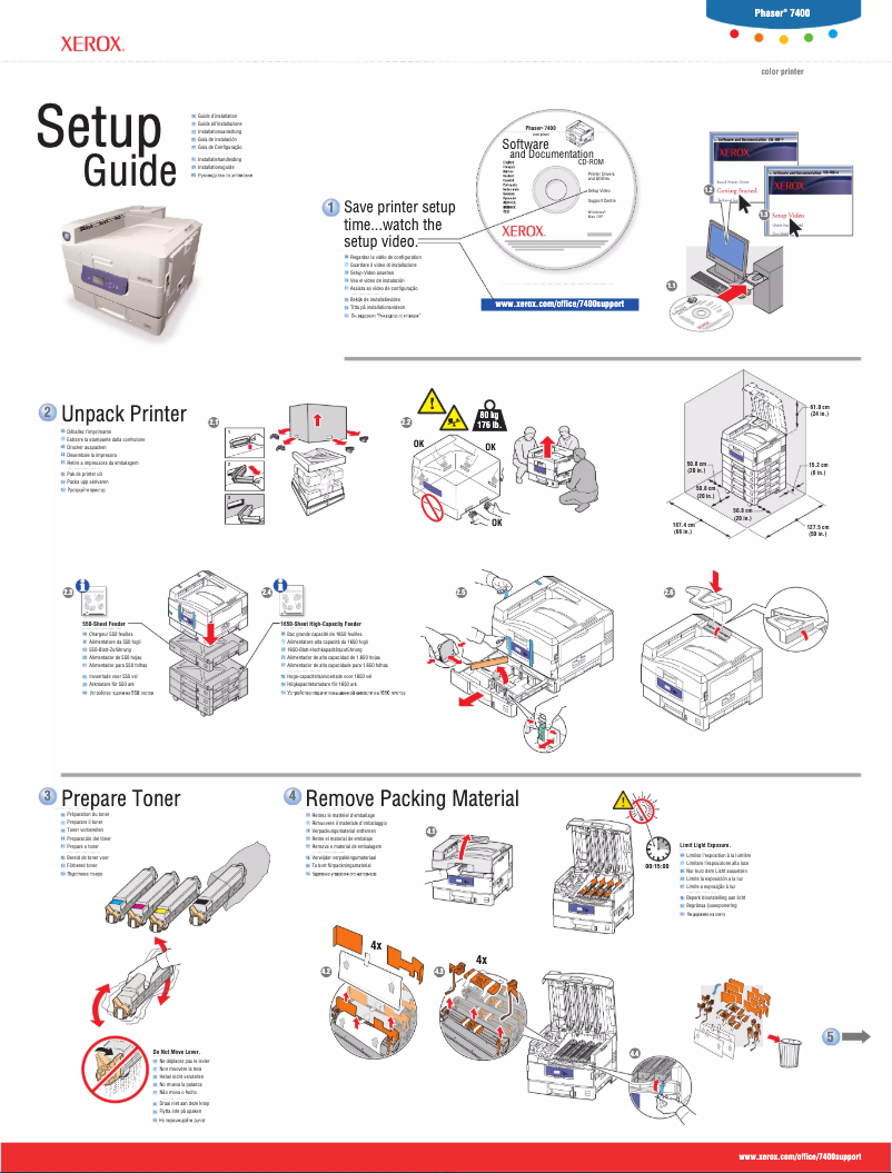 Page n°1 - Guide d'installation Xerox Phaser 7400