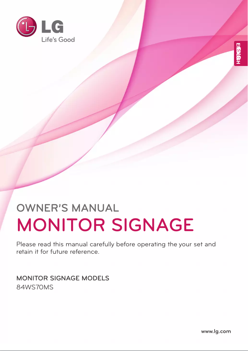 Page n°1 - Manuel utilisateur LG 84WS70MS