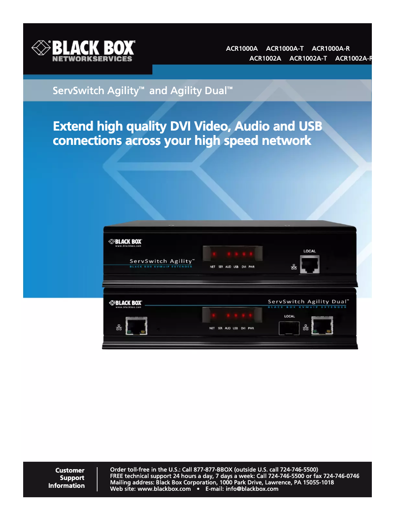 Page n°1 - Manuel utilisateur Black Box ACR1002A