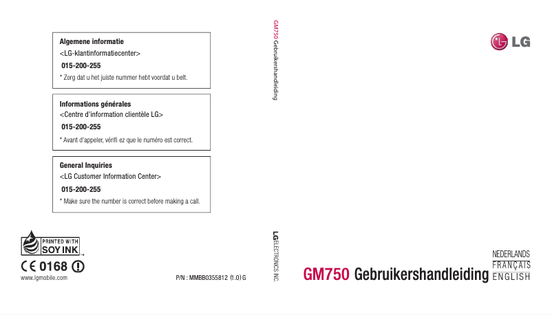 Page 1 de la notice Manuel utilisateur LG GM750N