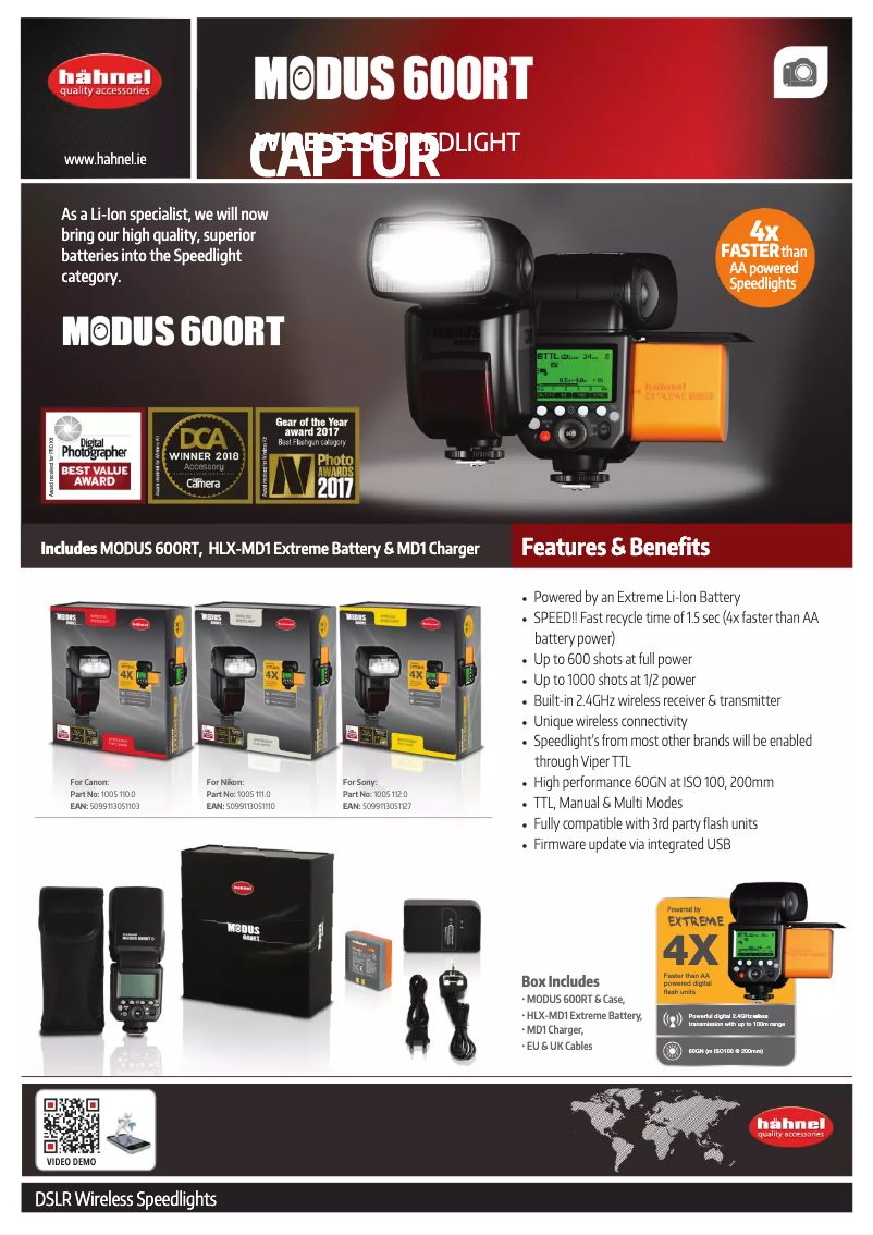 Page 1 de la notice Brochure Hähnel MODUS 600RT