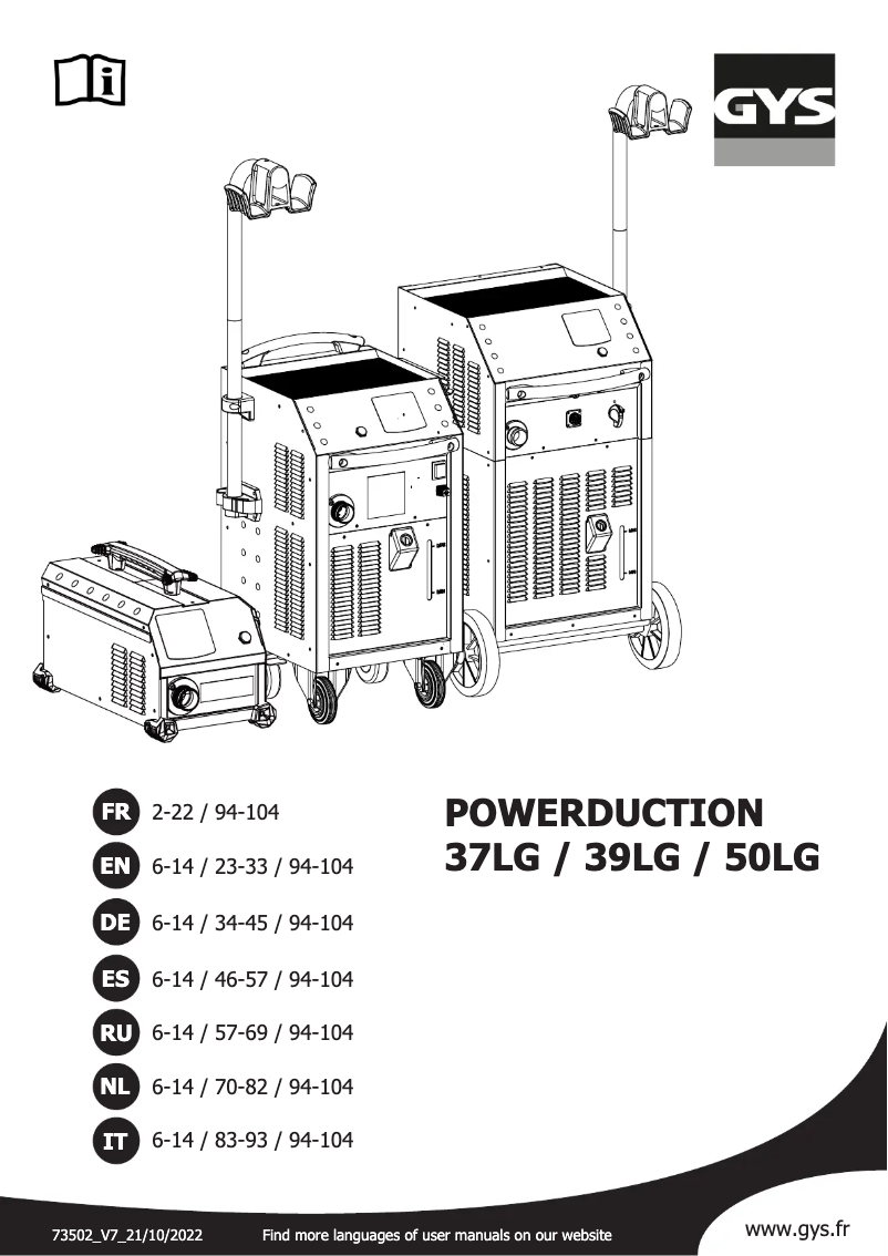 Página 1 del manual Manual de usuario GYS Powerduction 39LG