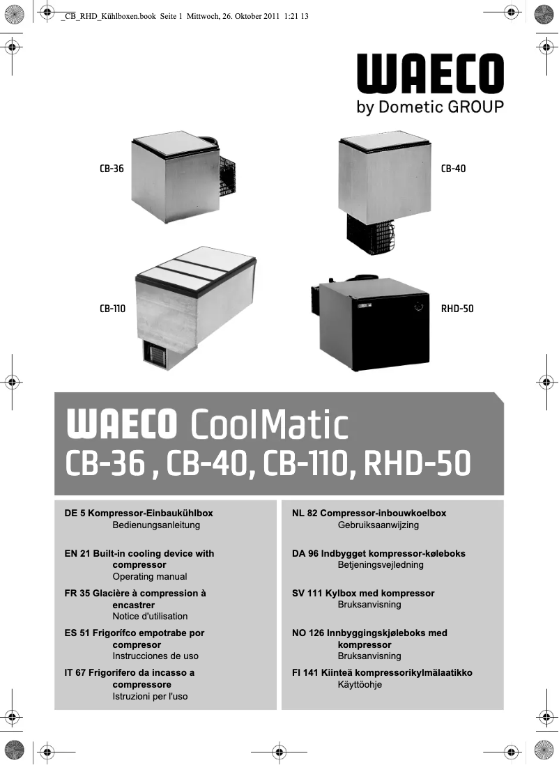 Image de la première page du manuel de l'appareil CoolMatic RHD 50