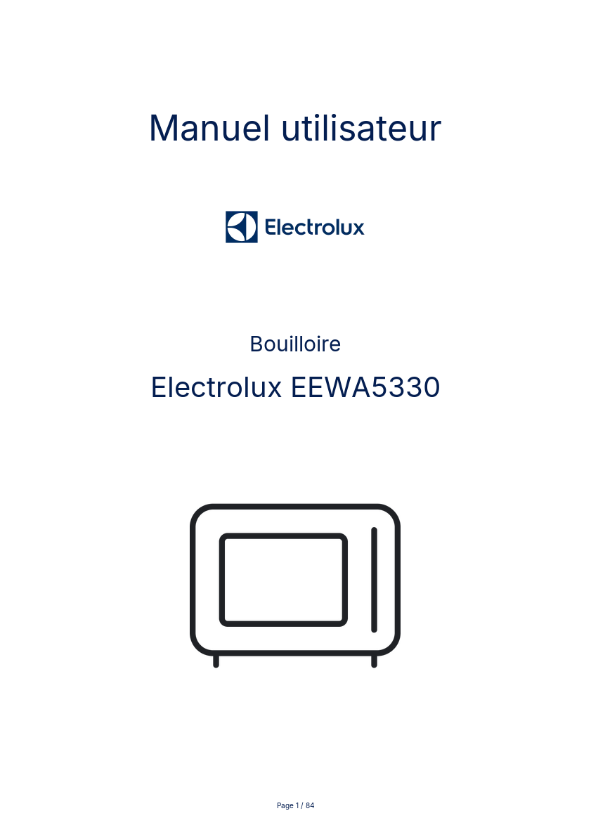 Image de la première page du manuel de l'appareil EEWA5330