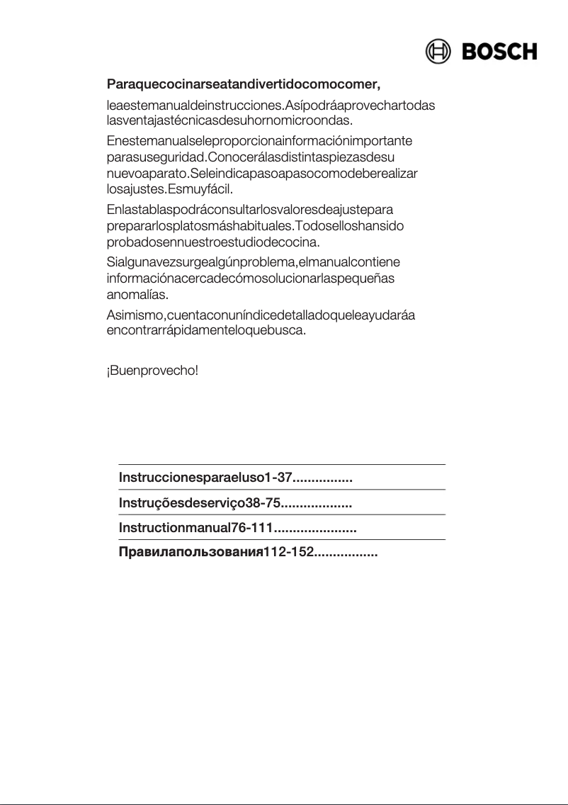 Page 1 de la notice Manuel utilisateur Bosch HMT85M62