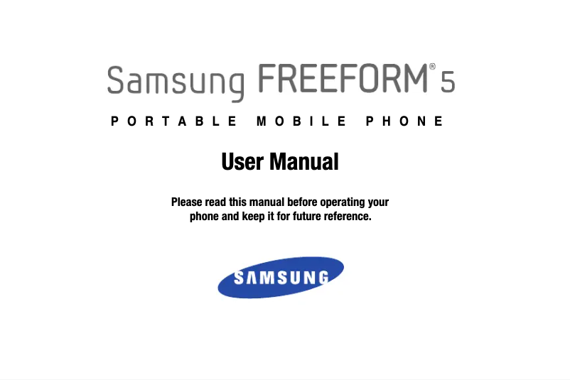 Page n°1 - Manuel utilisateur Samsung Freeform 5