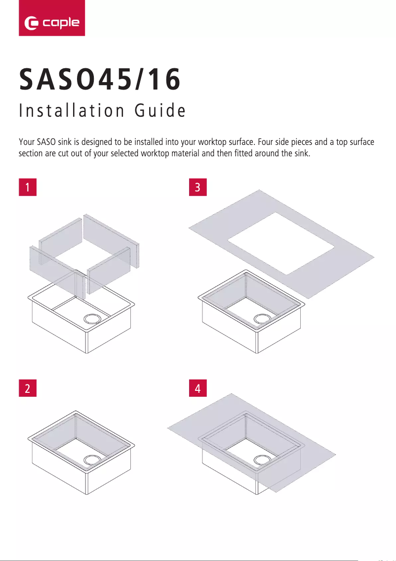 Page n°1 - Guide d'installation Caple SASO45/16
