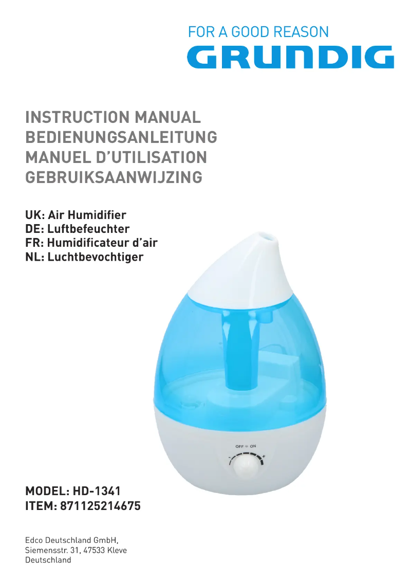 Image de la première page du manuel de l'appareil HD-1341