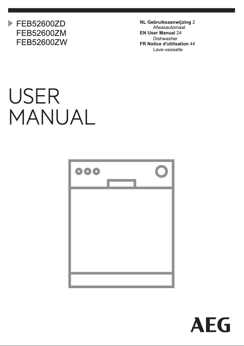 Page n°1 - Manuel utilisateur AEG FEB52600ZD