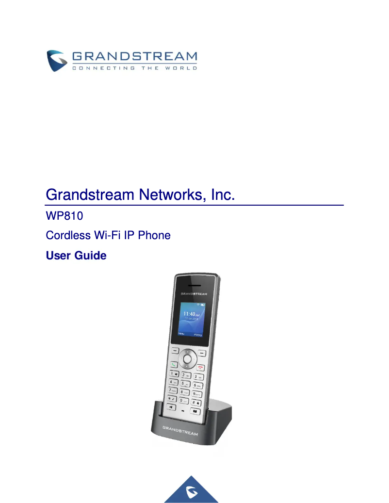 Page n°1 - Manuel utilisateur Grandstream WP810