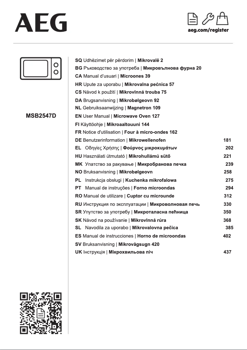 Image de la première page du manuel de l'appareil MSB2547D-M