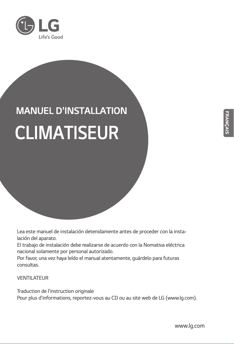 Page n°1 - Guide d'installation LG LZ-H100GXN4