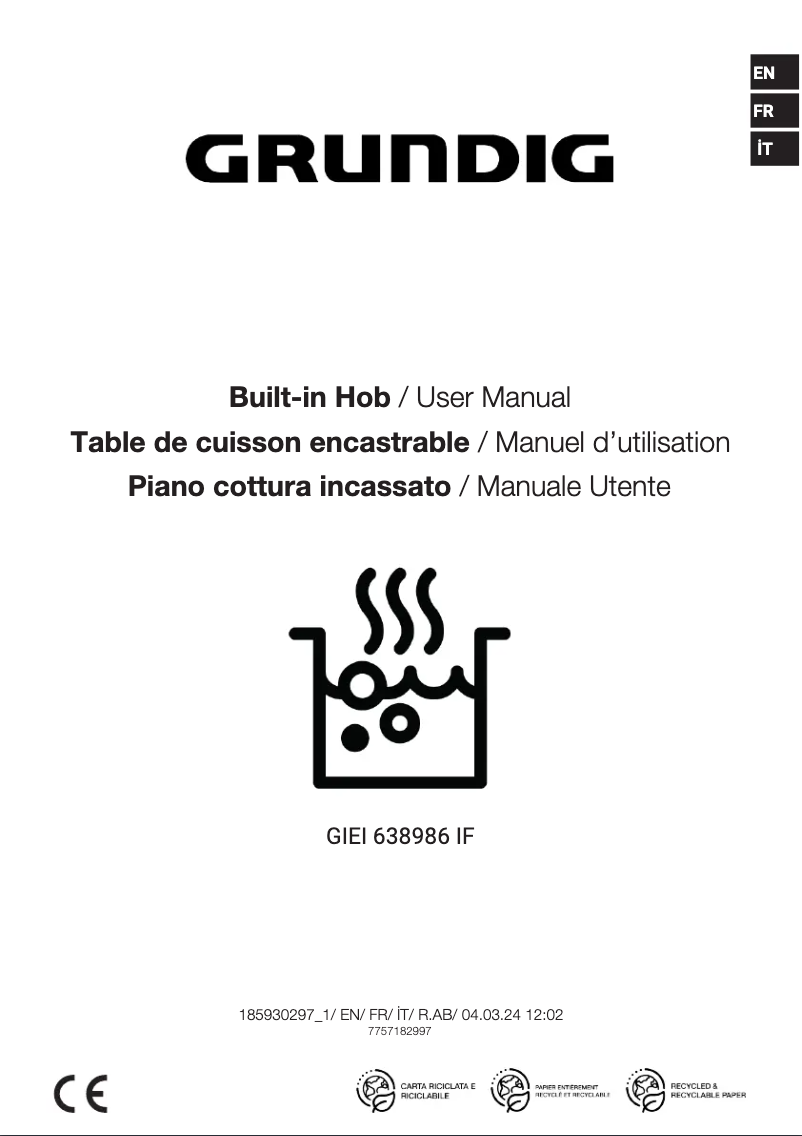 Page 1 de la notice Manuel utilisateur Grundig GIEI 638986 IF