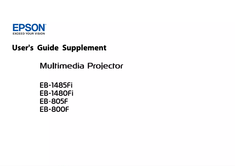Page 1 de la notice Manuel utilisateur Epson EB-1480Fi