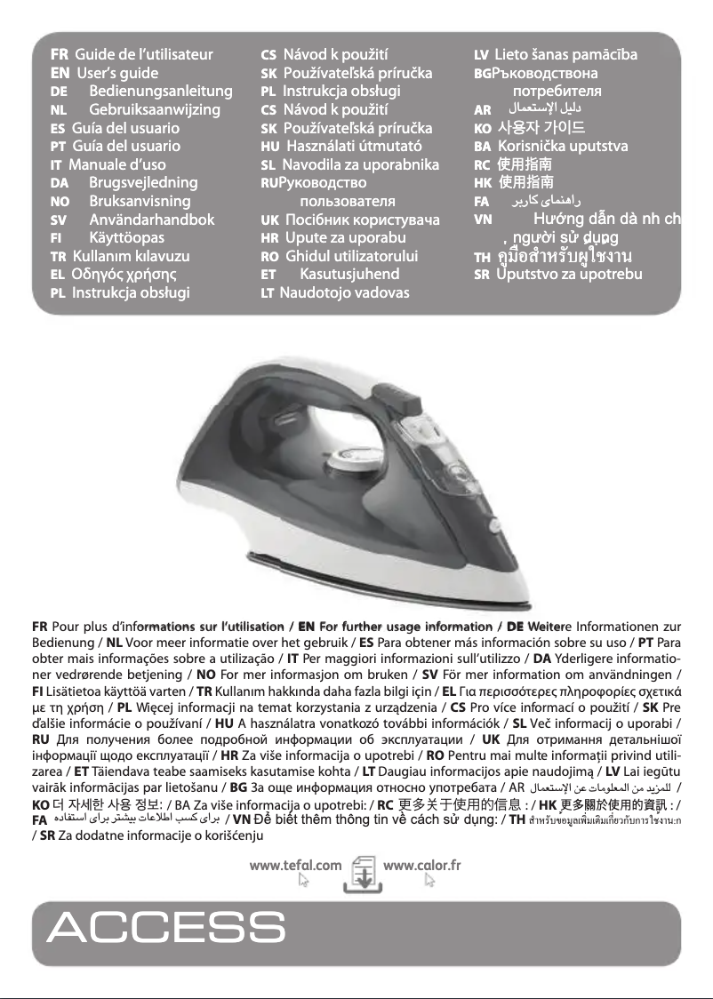 Page n°1 - Manuel utilisateur Tefal Access FV1526