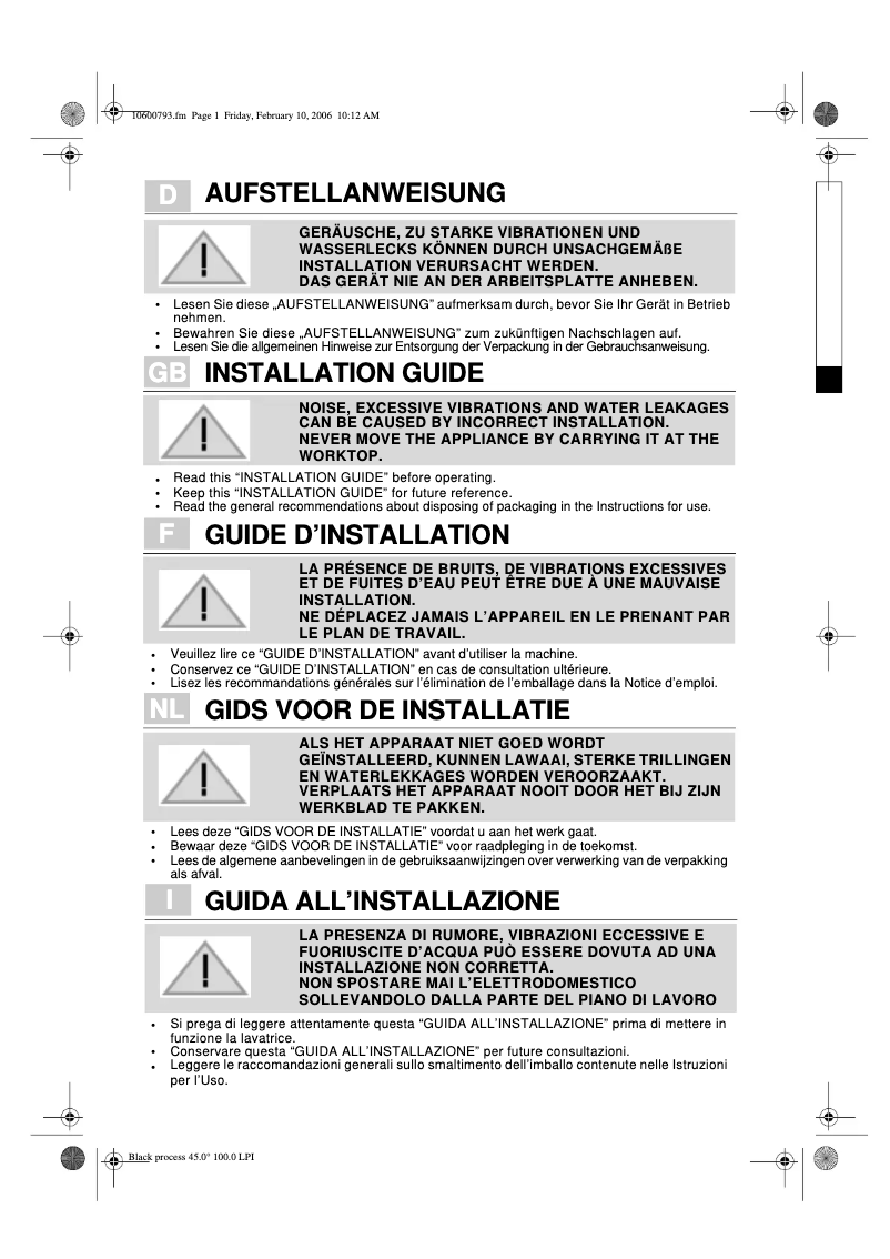 Image de la première page du manuel de l'appareil Prestige 1200